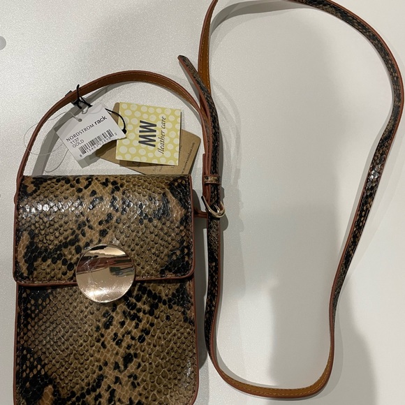 MW Most Wanted Python Snake Crossbody handbag, brown / gold plated - Picture 3 of 7